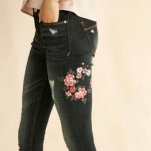Express legging mid rise floral embroidery size 8R